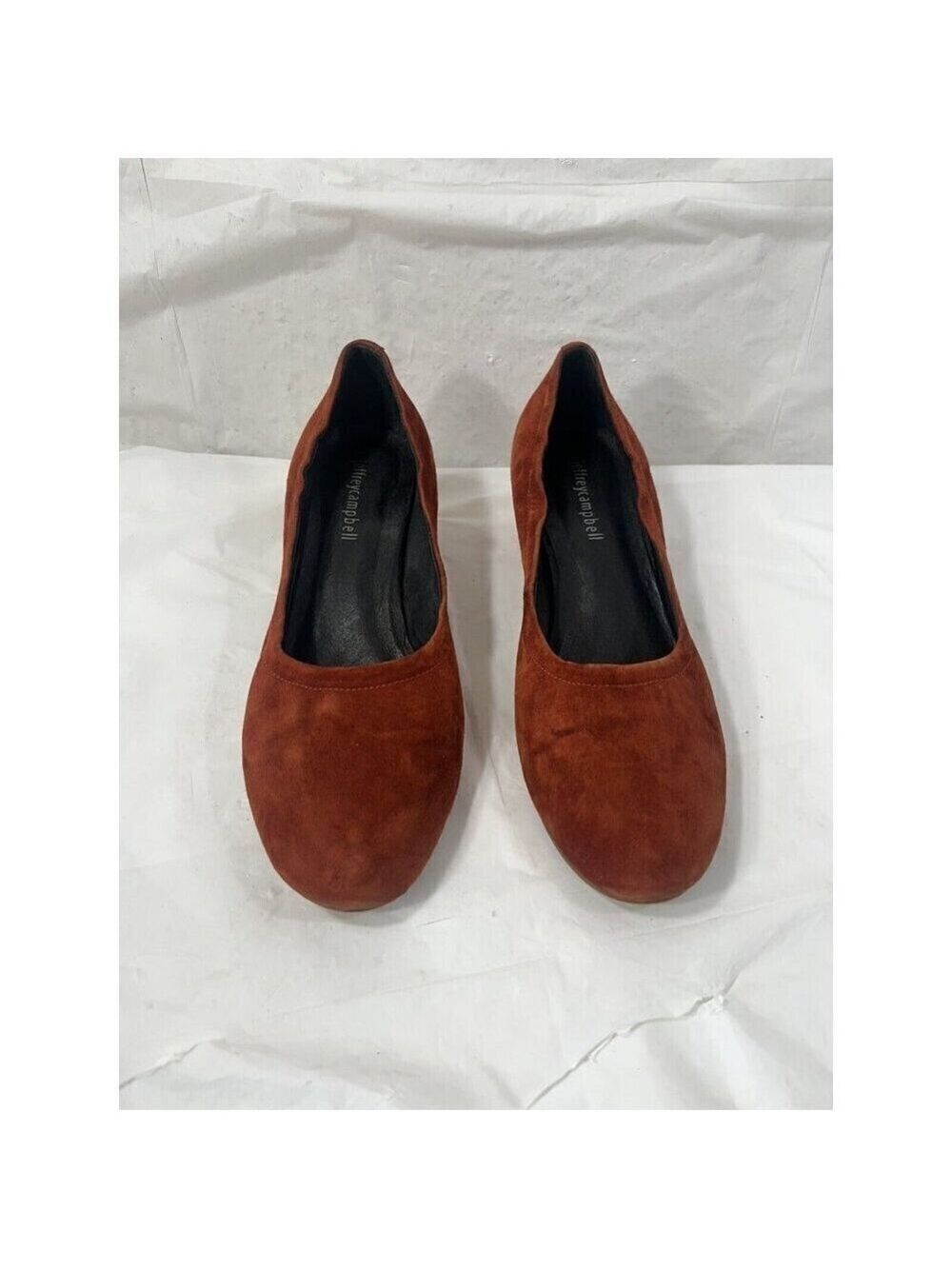 Free People Jeffrey Campbell Burnt Orange Cyndi Block Heel suede Size 8.5